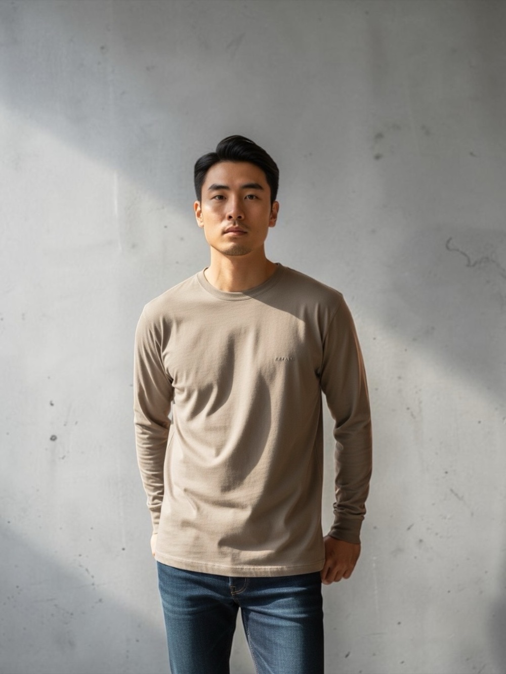 Āman Essentials Natural Dye Long Sleeve T-Shirt L Brown